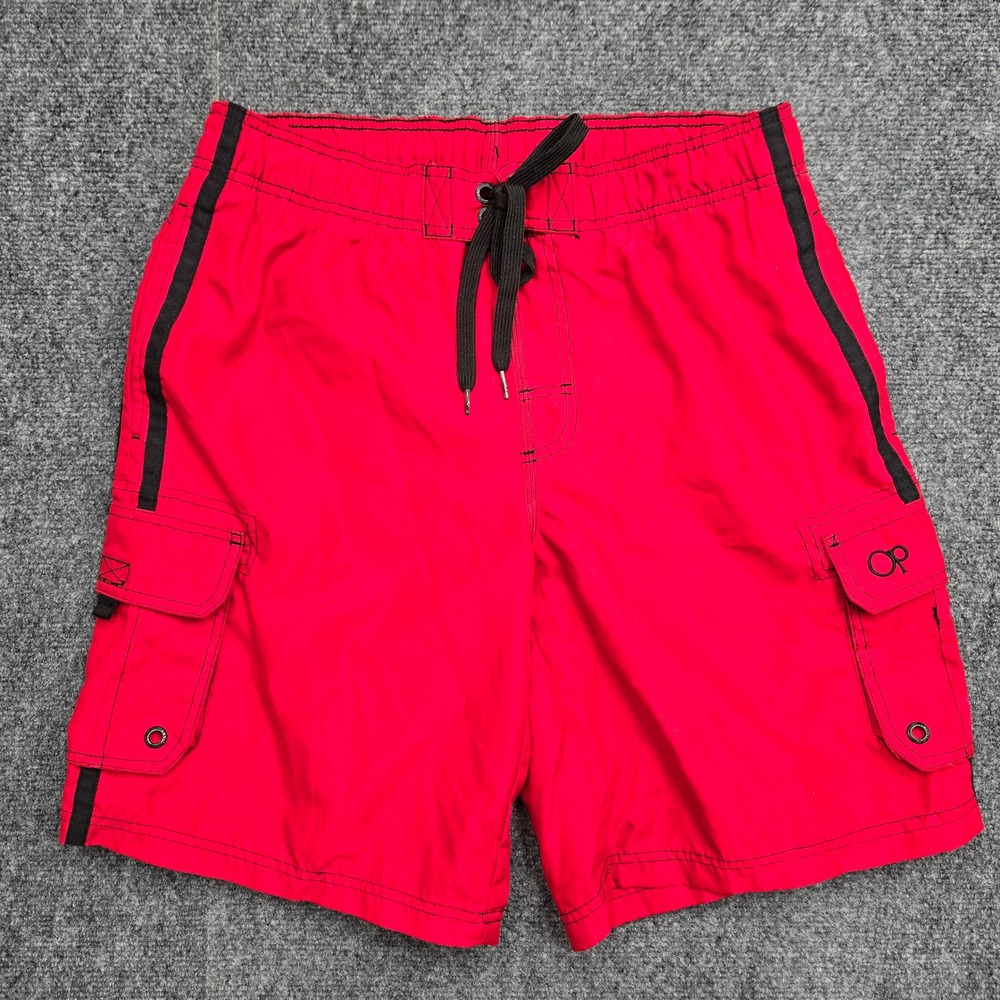 OP Ocean Pacific Mens Size Medium W34 Cargo Swim Trunks Board Shorts Mesh Lining